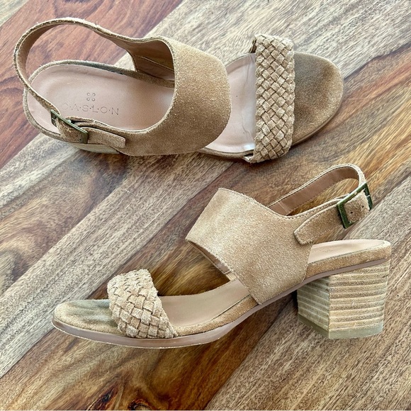 Caslon Carden stacked block heeled suede sandals - Picture 1 of 11